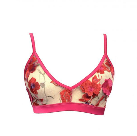 Embroidery Bralette - 3-D Berry Floral -