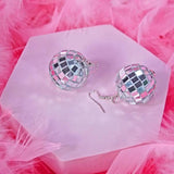 Disco Ball Earrings - Silver