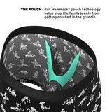 The Bare Back Bones | Glow in the Dark Skeletons Ball Hammock® Pouch Underwear With Fly -