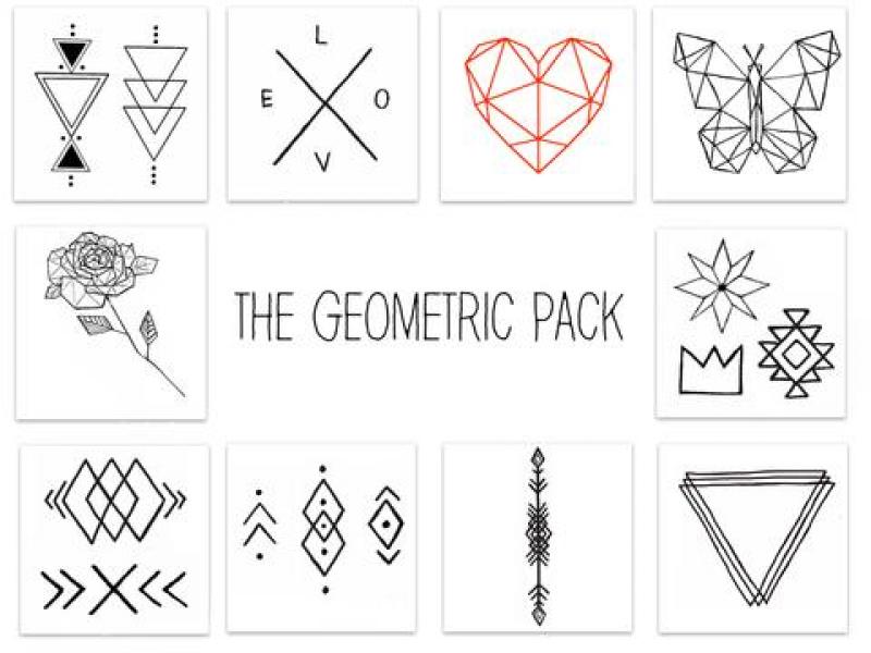 The Geometric Temporary Tattoo Pack BB Store