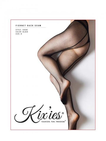 Fishnet Tights with Back Seam - Black -