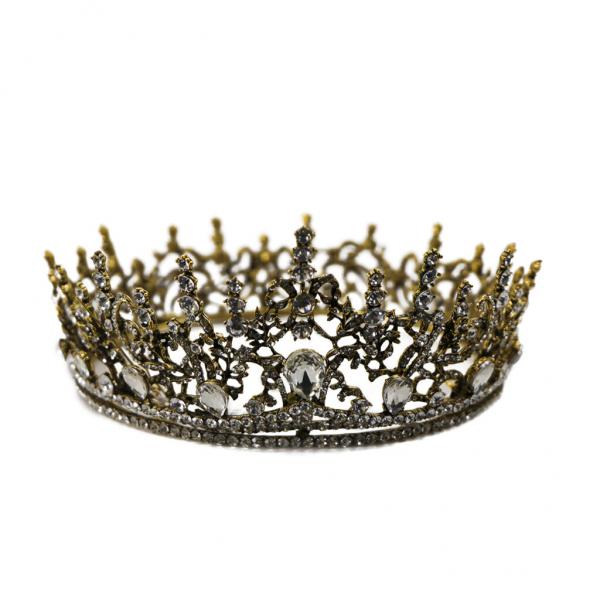 Jeweled Antique Gold Metal Crown BB Store