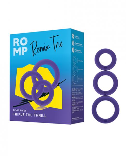 Romp Remix Trio Penis Ring Set of 3 - Purple BB Store Romp Remix Trio Penis Ring Set of 3 - Purple BB Store