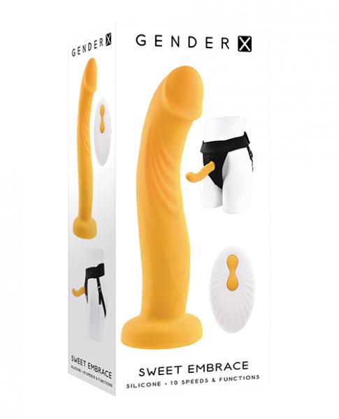 Gender X Sweet Embrace Dual Motor Strap On Vibe w/Harness - Yellow BB Store Gender X Sweet Embrace Dual Motor Strap On Vibe w/Harness - Yellow BB Store
