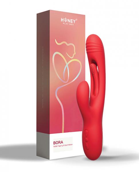 Bora-Rabbit Tapping G-spot Vibrator - Red  BB Store