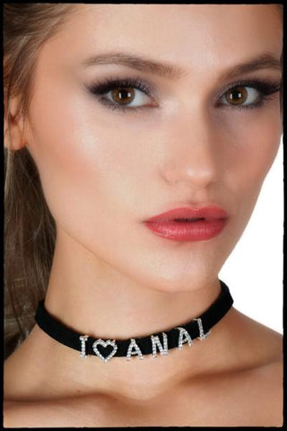 I Heart Anal Choker - Black/Silver