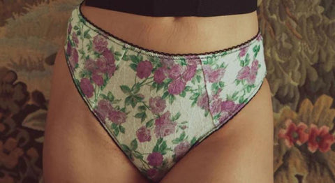 Lace High Waist Brief - Lilac Rose/Black -