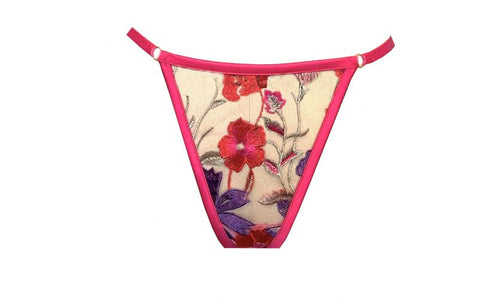 Embroidery G-String - 3-D Berry Floral -