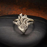 Anatomical Heart Ring - Recycled Sterling Silver - Size