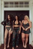 Burnout Flare Pants - Black/Faded Emerald -