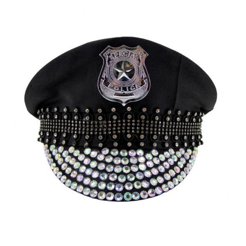 Diamond Police Hat - Black