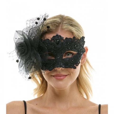 Masquerade Fairy Lace Mask - Black