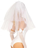 Tiered Bridal Veil - White - One Size