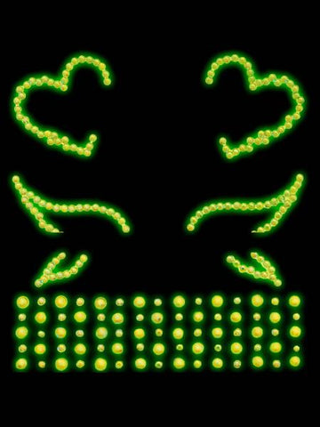 Ayla Glow in the Dark Face Jewels Sticker - Clear