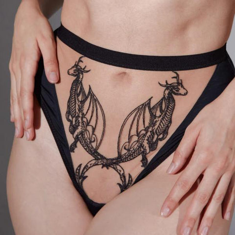 Dracona Thong - Black/Butterscotch -