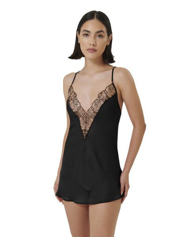 Rosalie Short Chemise - Black/Sheer -