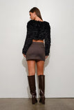 Shaggy Crop Top - Black -