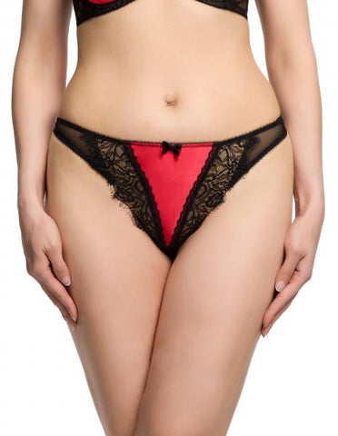 Glamcatcher G-String - Black/Runway Red -