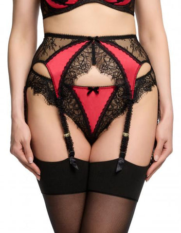 Glamcatcher Suspender - Black/Runway Red -
