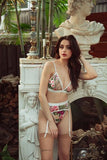 Garter Belt - Multicolor Cotton Embroidery