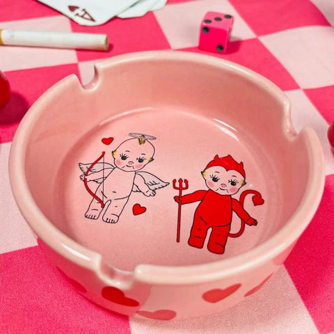Kewpie Ash Tray - Pink/Red