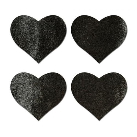 Pastease - Petites: Two-Pair Liquid Black Heart Pasties