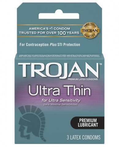 Trojan Ultra Thin Lubricated Condoms - Box of 3 BB Store Trojan Ultra Thin Lubricated Condoms - Box of 3 BB Store