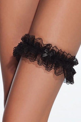 Lace Leg Garter - Black - One Size