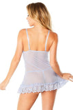 Soft Cup Lace Babydoll with G-String - Brunnera Blue -