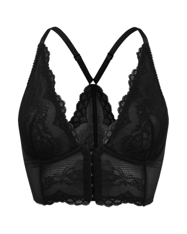 Superboost Lace Deep V Bralet - Black -