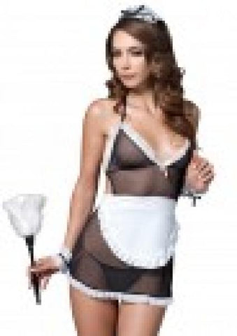 4 Piece Seductive French Maid - Black/White