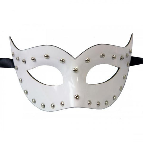 White - Leather Mask with Round Stud