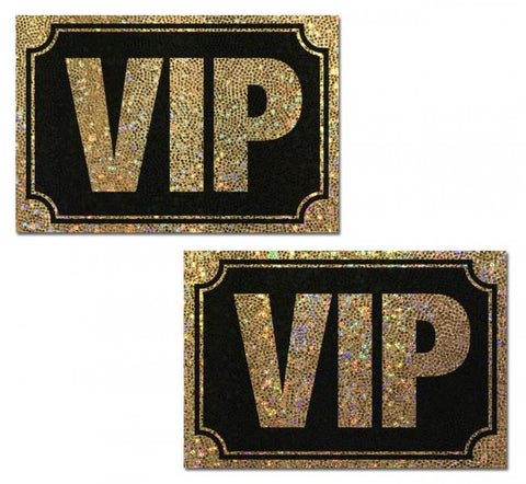 Pastease - Gold Glitter VIP on Liquid Black - One Size