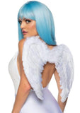 Marabou Trimmed Feather Angel Wings - White - One Size