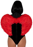Marabou Trimmed Feather Angel Wings - Red - One Size
