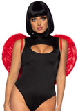 Marabou Trimmed Feather Angel Wings - Red - One Size