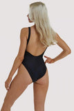 Hustler Logo Swimsuit - Black -