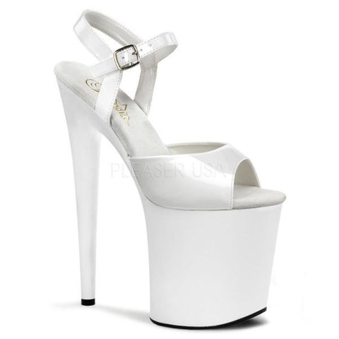 Flamingo 8" Platform with Ankle Strap - White - Size