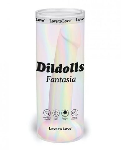 Love to Love Dildolls Fantasia Glow-in-the-Dark 7 in. Silicone Dildo Pastels