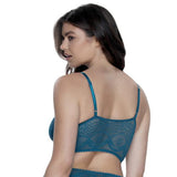 Finesse Stretchy Lace Cami Bralette - Blue Coral -