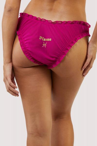 Pisces Chiffon Star Sign Panty - Fuchsia -