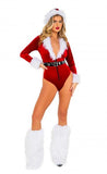Joyful Santa Romper and Belt - Red/White -