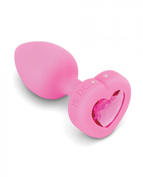 B-Vibe Vibrating Heart Plug Pink - Small/Medium  BB Store