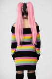 Good Vibes Knit Sweater Dress - Rainbow -