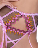 Strawberry Sherbet Three Piece Short Set - Pink/Black -