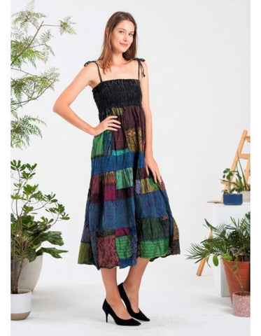 Multi Patch Tank Dress - One Size