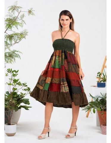 Multi Patch Skirt Dress - One Size