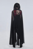 Long Hooded Cape with Pentagram Harness - Black - One Size