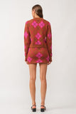 Rachel Sweater Knit Top - Argyle -