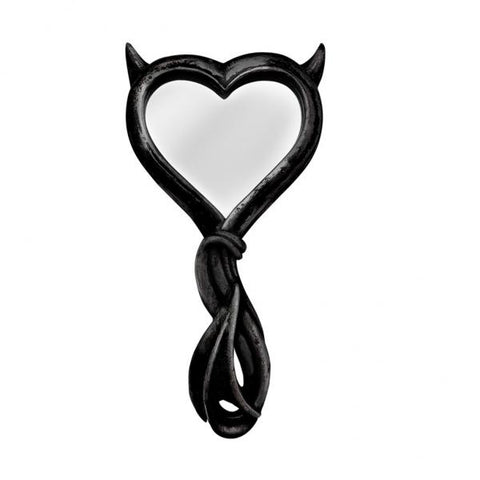 Devil's Heart Hand Mirror - Black